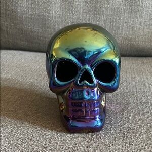 Iridescent Skull Decor Glass/Ceramic